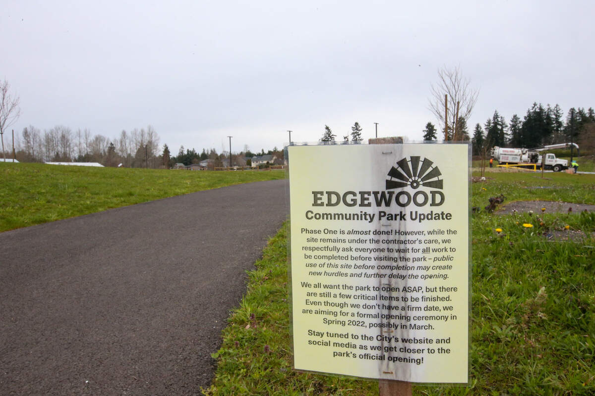 The city of Edgewood will have an opening ceremony for the Edgewood Community Park on Saturday, March 26 at 10 a.m.
