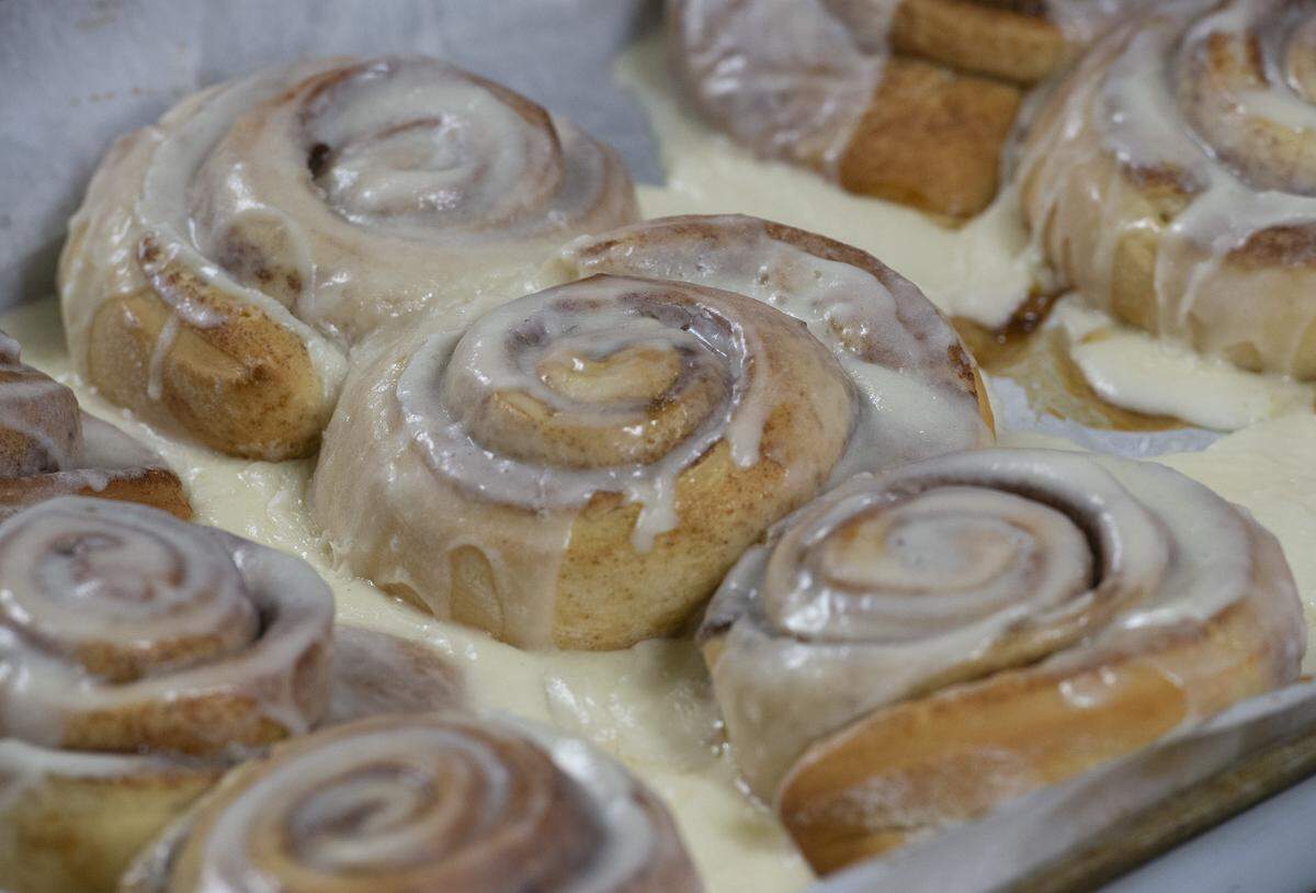Peggy’s Cinnamon Rolls made by son Joe Waldherr at Anglea’s restaurant in Midland.