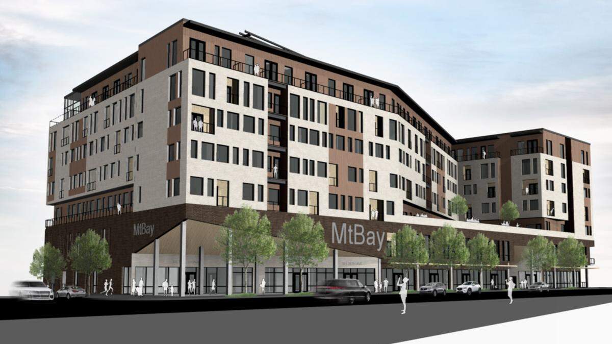 A rendering of the Mount Bay Apartments planned for the 300 block of East 26th Street in Tacoma.