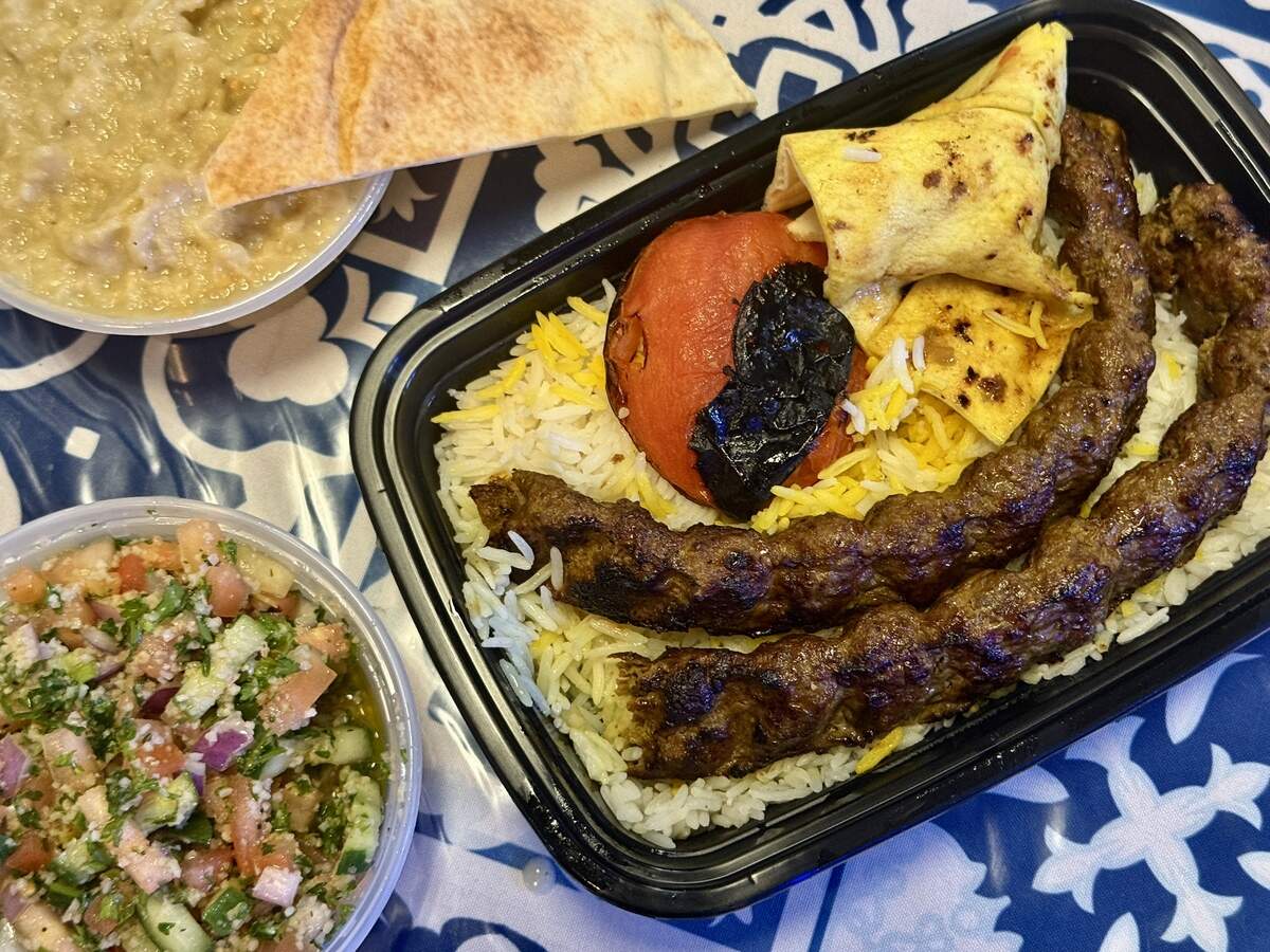 The Palace Kebab at Freigthhouse Square specializes in Persian dishes. The tabouleh is an evenly distributed medley of the traditional ingredients with hefty dose of olive oil and lemon.