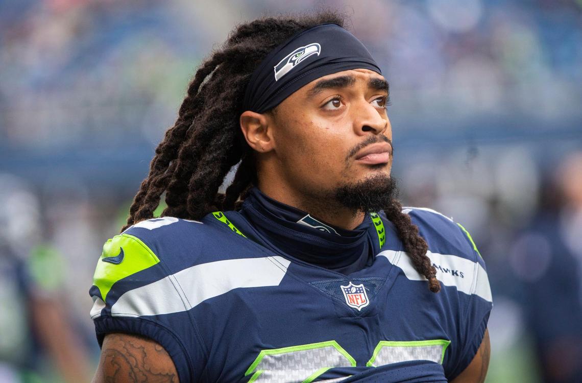 Seahawks safety Ryan Neal prior to the Seattle Seahawks playing the Tennessee Titans in an NFL football game at Lumen Field in Seattle, Wash., on Sunday, Sept. 19, 2021.