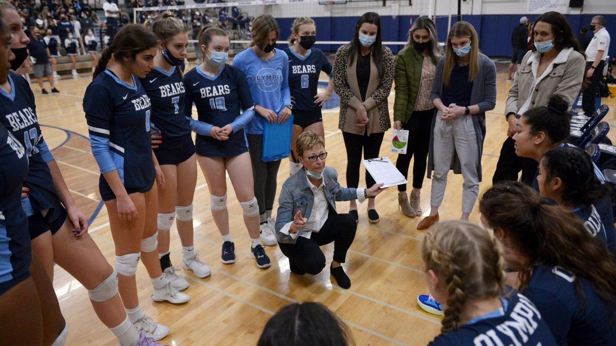 After 43 years at the helm of the Olympia Bears’ volleyball program Laurie Creighton coached her final home game on Saturday, Oct 30, 2021.Creighton’s teams appeared in 23 state tournaments while capturing two state titles in 1998 and 2011. school is going to recognize her and to surprise her, name the gym court after her.