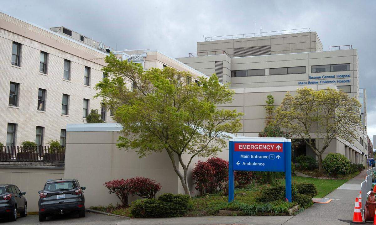 Tacoma General Hospital and Mary Bridge Children’s Hospital in Tacoma shown on Tuesday, April 16, 2019.