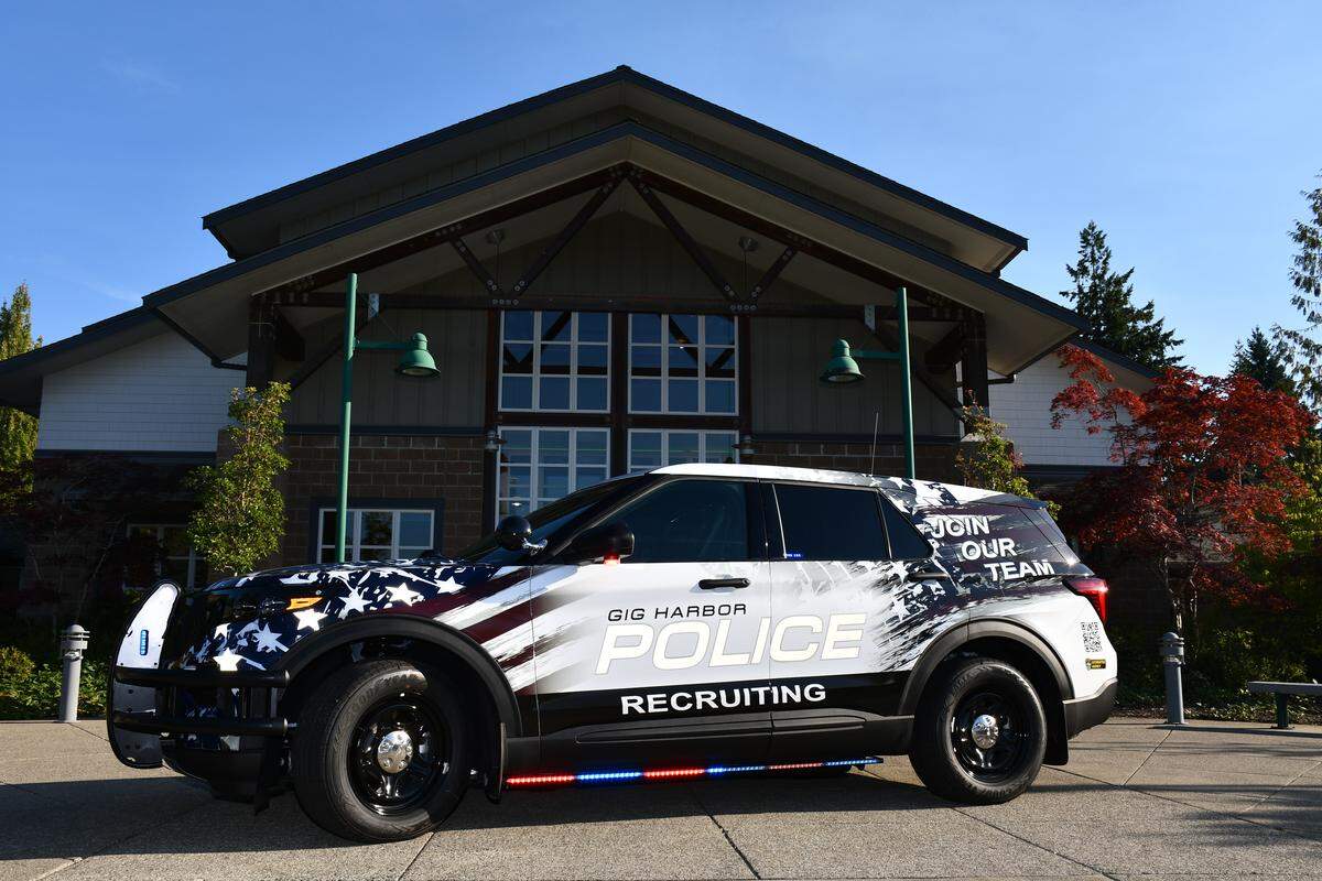 A Gig Harbor Police Department recruiting vehicle.