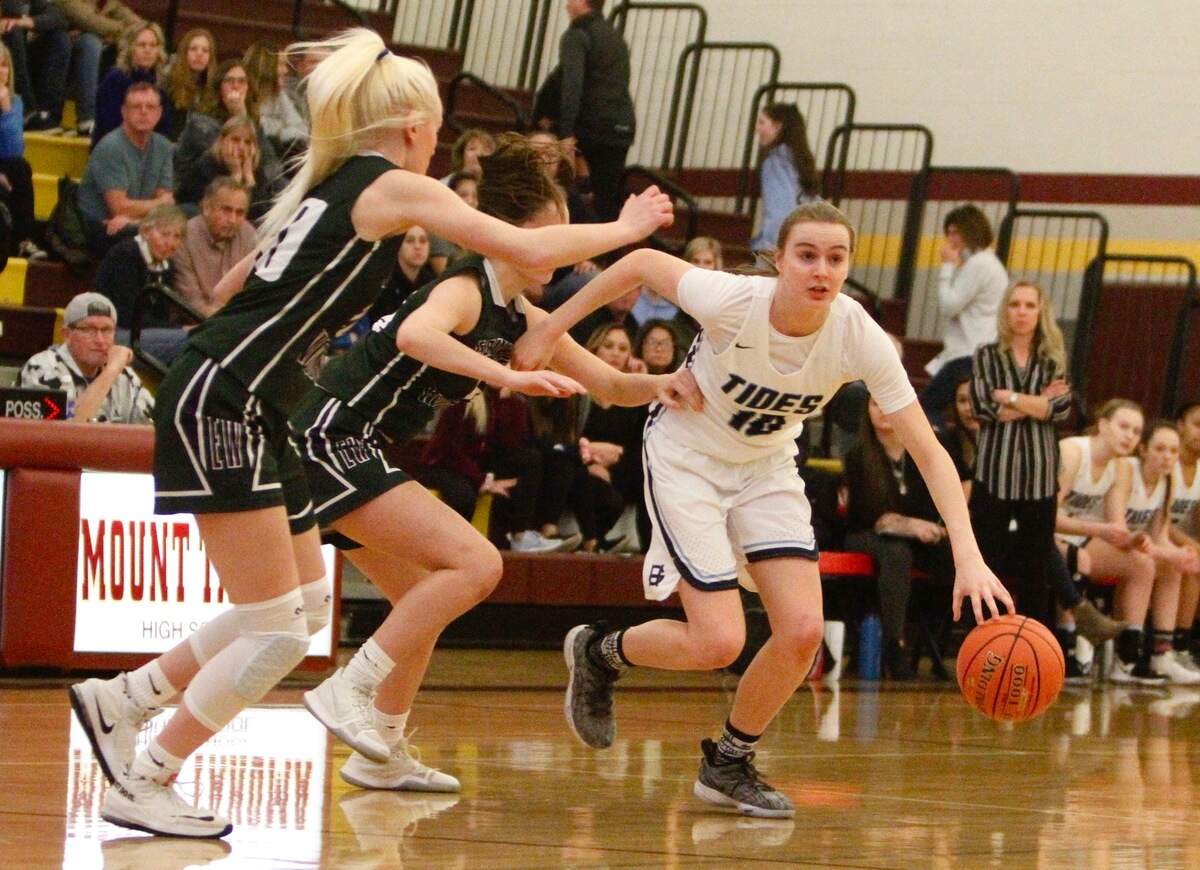 Gig Harbor High School guard Brynna Maxwell in a regional round game of the Class 3A state tournament against Edmonds-Woodway at Mount Tahoma High School on Saturday, Feb. 23, 2019.