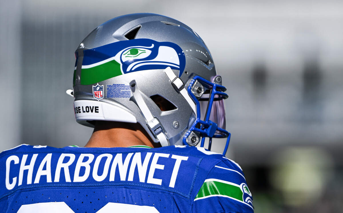 Seattle Seahawks running back Zach Charbonnet (26) warms up before the game against the Cleveland Browns at Lumen Field, Sunday, Oct. 29, 2023, in Seattle, Wash.