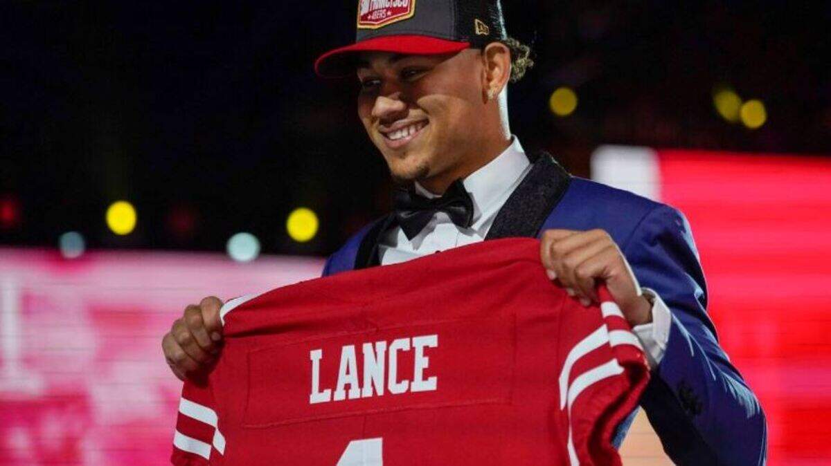 The San Francisco 49ers selected quarterback Trey Lance from North Dakota State with the No. 3 pick in the 2021 NFL draft.