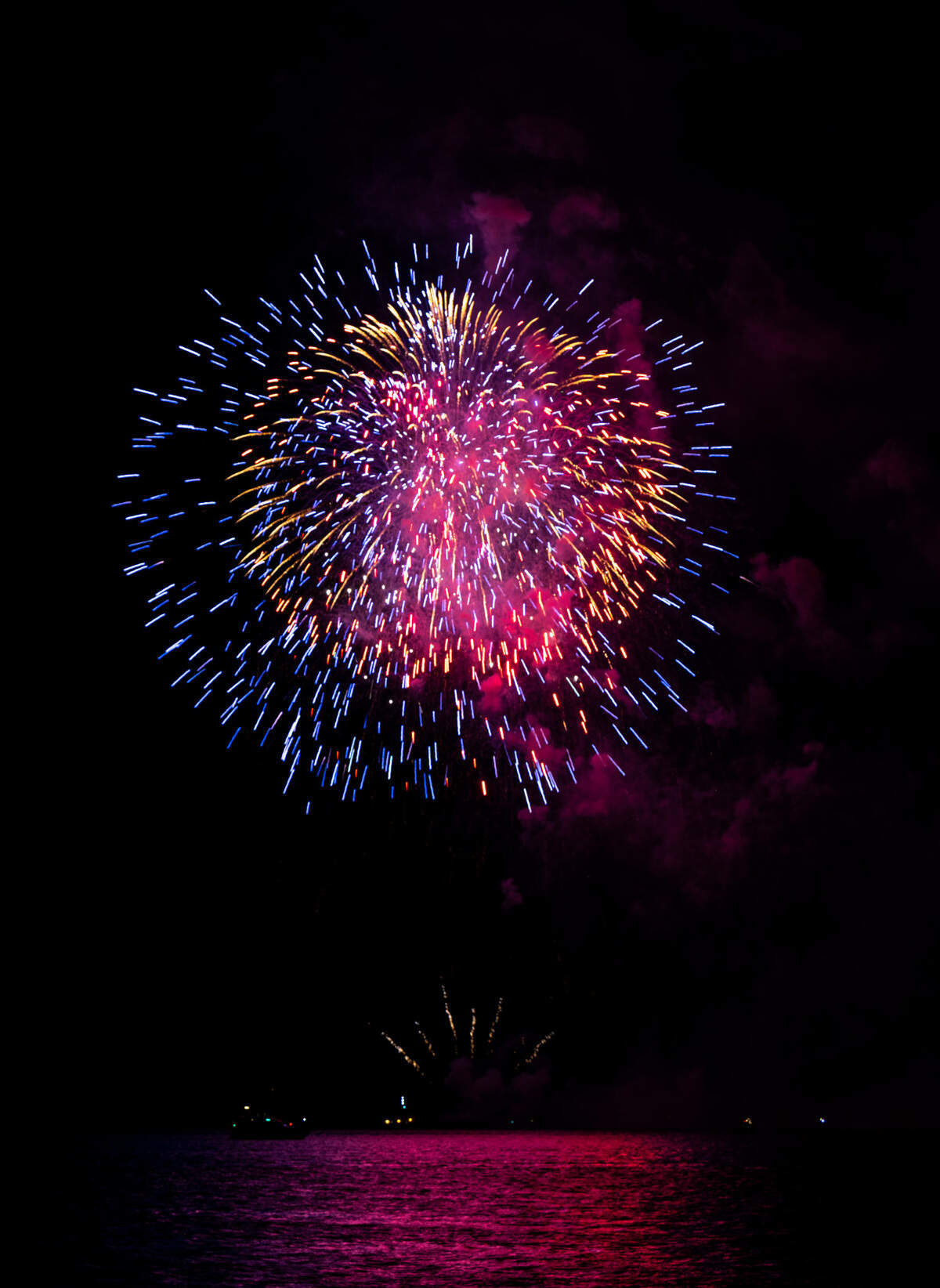 The Emerald Queen Casino fireworks show takes place as part of Tacoma’s 4th of July Summer Blast over Commencement Bay on the Ruston Way Waterfront in Tacoma, Wash. on Monday, July 4, 2022.