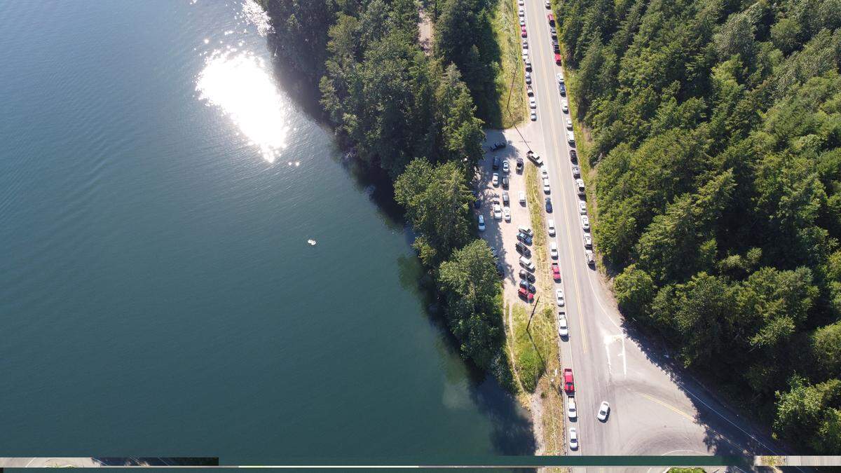 A drone shot from August 2016 of Mountain Highway East and Alder Road Cutoff East. There have been about 60 crashes at this intersection since 2013. Many drivers use this road to get to Mount Rainier National Park and Alder Lake.