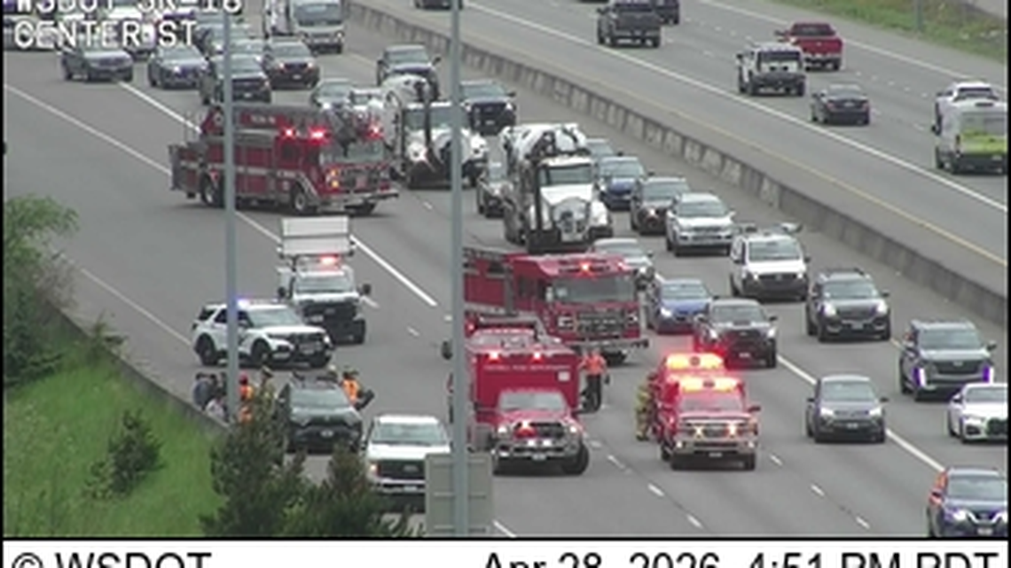 A two-car collision on Stare Route 16 Tuesday afternoon caused backups and lane closures, but no injuries, according to Washington State Patrol.