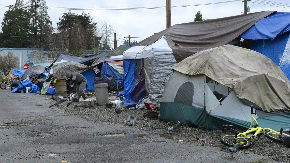 This camp site near the Union Gospel Mission in Olympia was one of several in the downtown core on Nov. 27, 2018. The state Legislature is promising to address affordable housing and homelessness issue during the 2019 session.