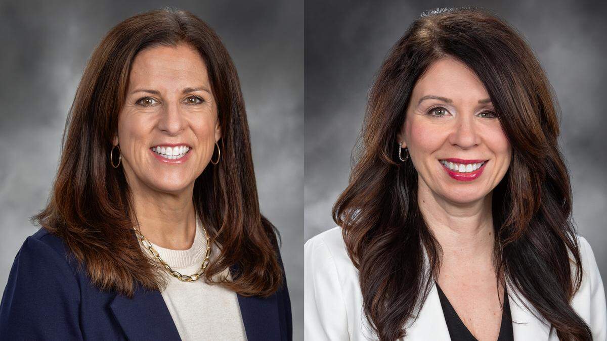 Incumbent Deb Krishnadasan (left) is running against Michelle Caldier for the Washington State Senate, 26th Legislative District seat in the 2025 general election.