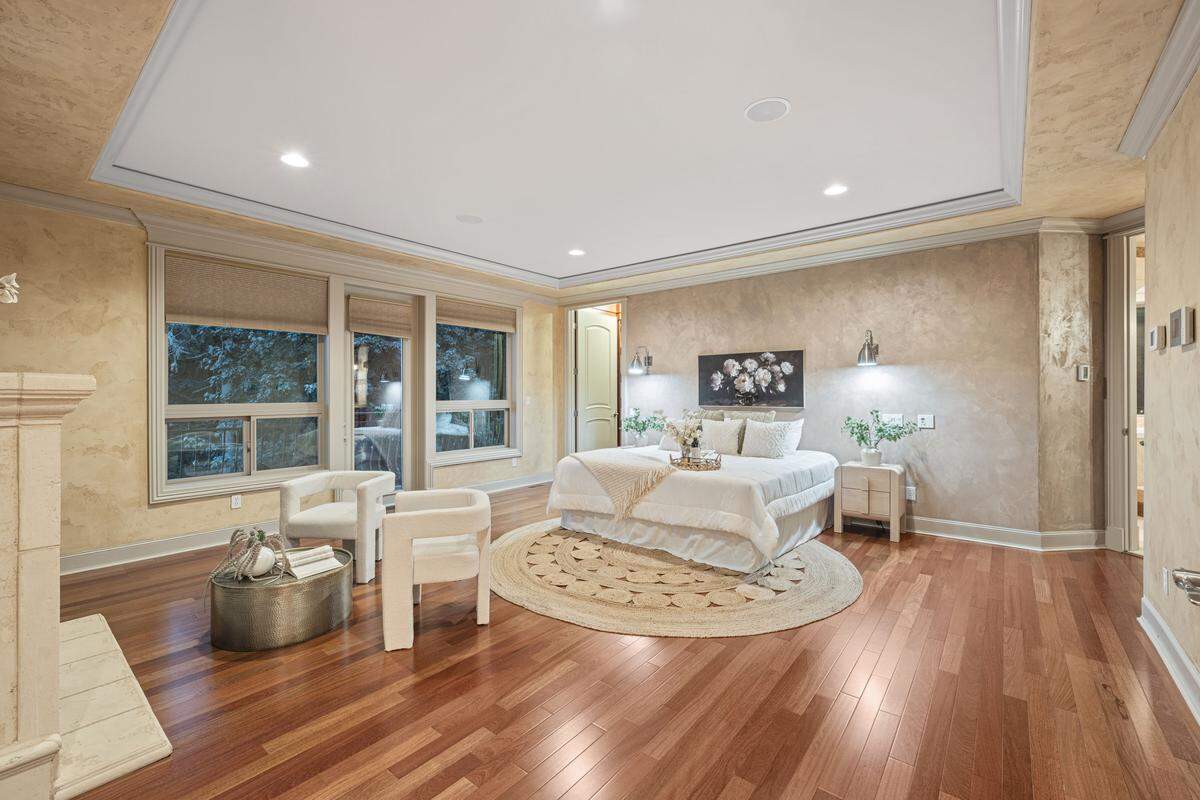 The master bedroom at 1954 Grandview Blvd. in Keyport, Washington. This historic house is for sale for $1.1 million.
