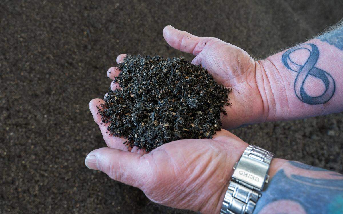 Top-grade potting soil at the Tagro facility in Tacoma, Washington, on Wednesday, Sept. 18, 2024.