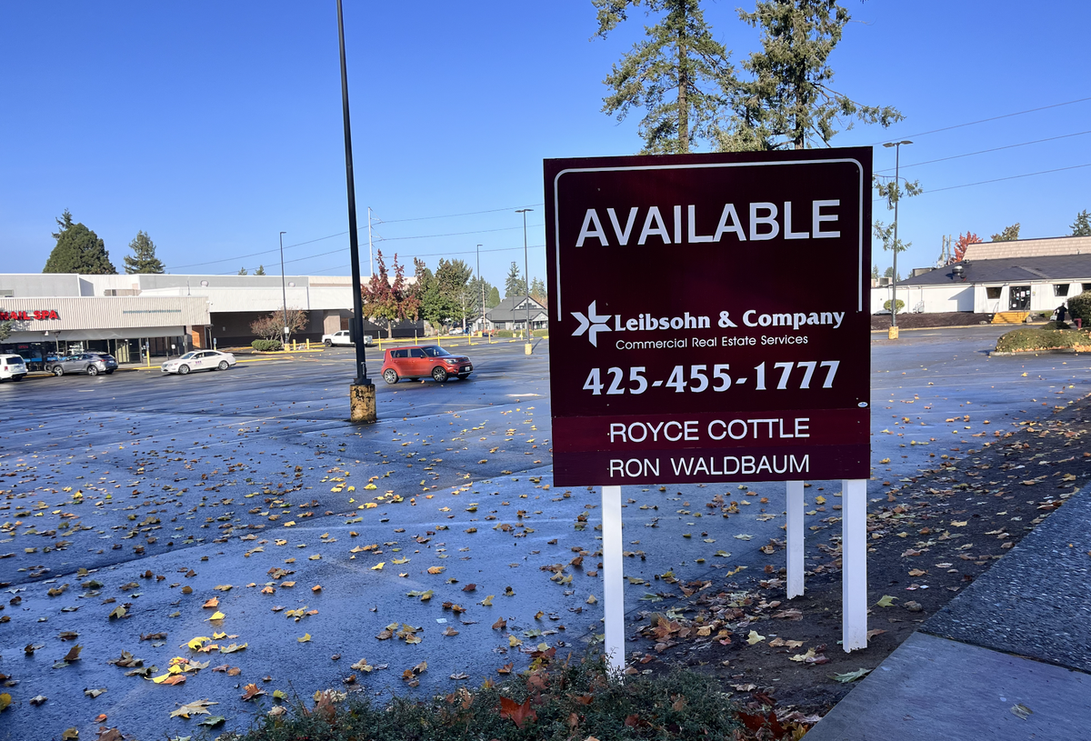 A real estate sign touting the availability of the now-vacant former Fred Meyer, 7250 Pacific Ave., was seen Oct. 29.