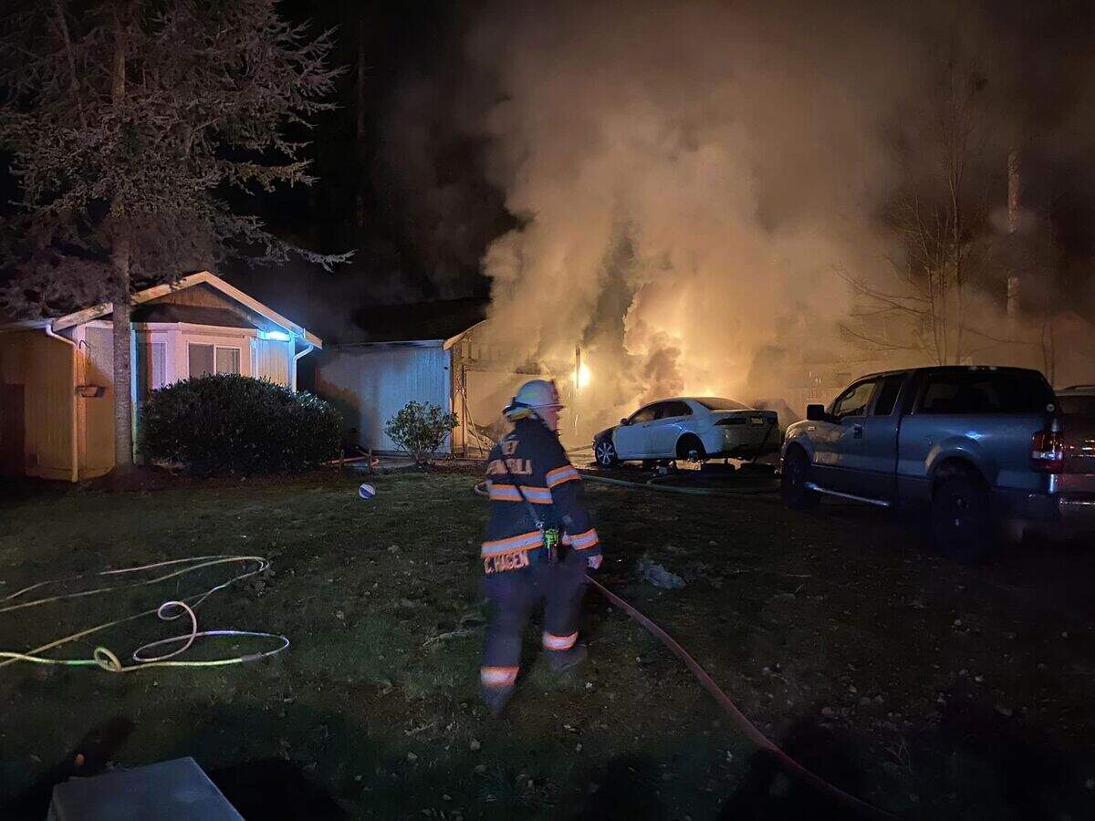 The fire started in the garage of the home on Feb. 17 and spread to the attic. Key Peninsula firefighters put it out. 