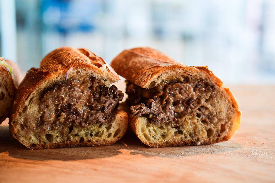 The Phillip is chef Kyle Campisi’s spin on a Philly cheesesteak with house-shaved ribeye, Cooper Sharp American cheese and caramelized onions on a Grand Central Bakery baguette.