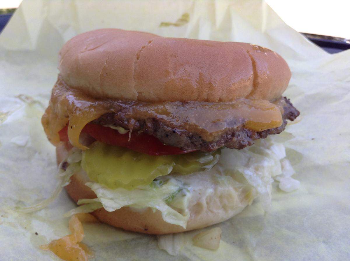 A cheeseburger from DeLong’s Deluxe in Lakewood.