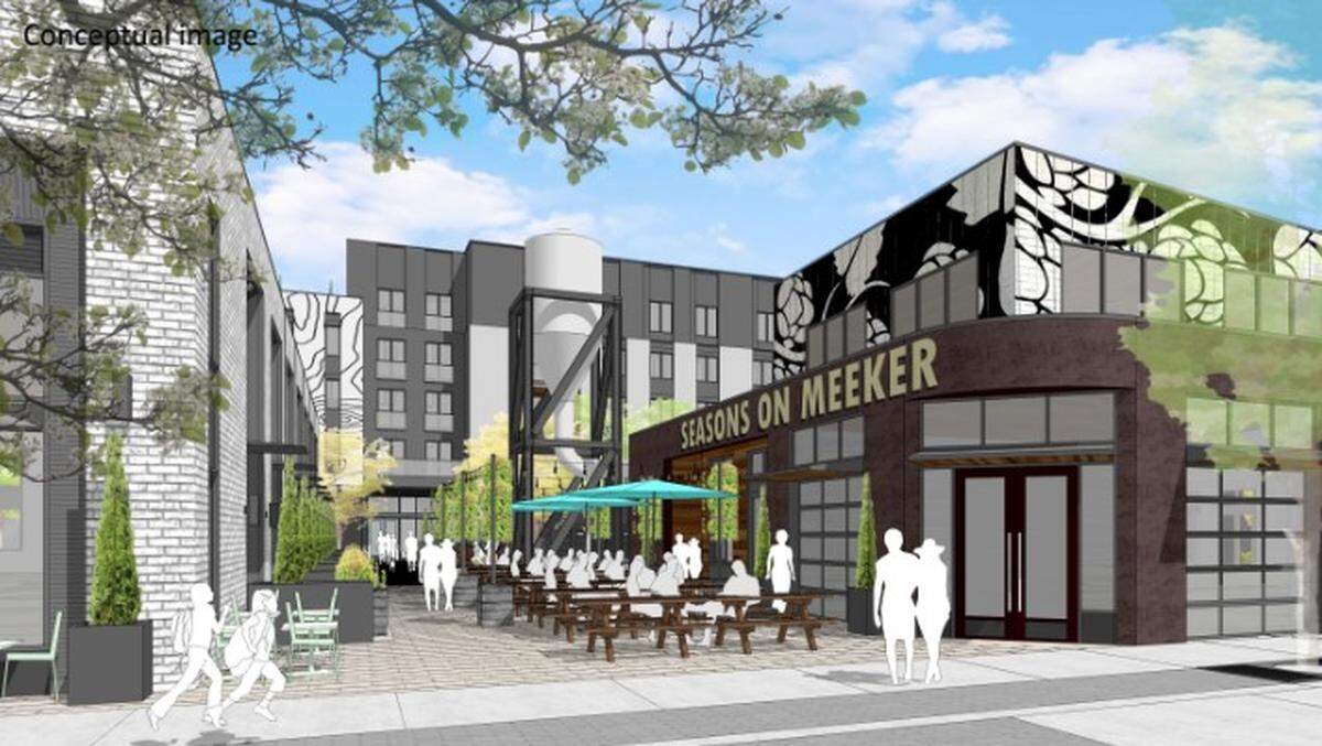 Early conceptual renderings give a rough idea of what the Palindrome Communities mixed-use project in downtown Puyallup could look like.
