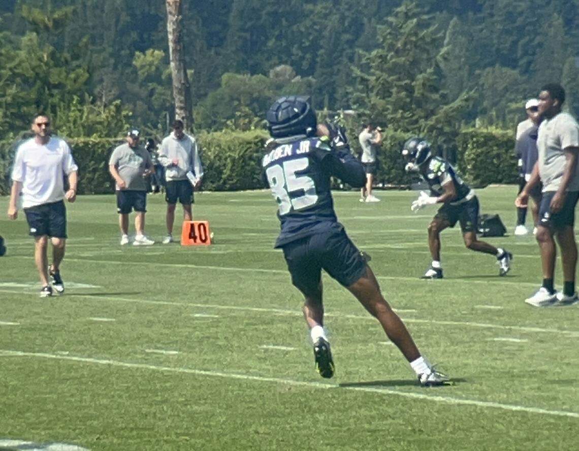 Rookie free-agent wide receiver Tyrone Broden hopes his 6-foot-5 height with 4.22-second (unofficial) speed in the 40-yard dash can get him on the Seattle Seahawks after NFL training camp in August 2025.