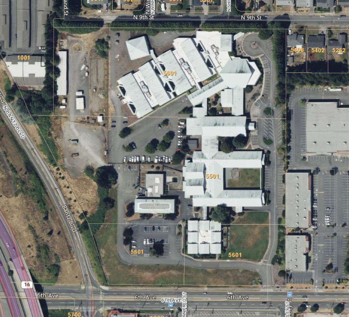 Overhead image of Remann Hall, the Pierce County-owned juvenile justice center.
