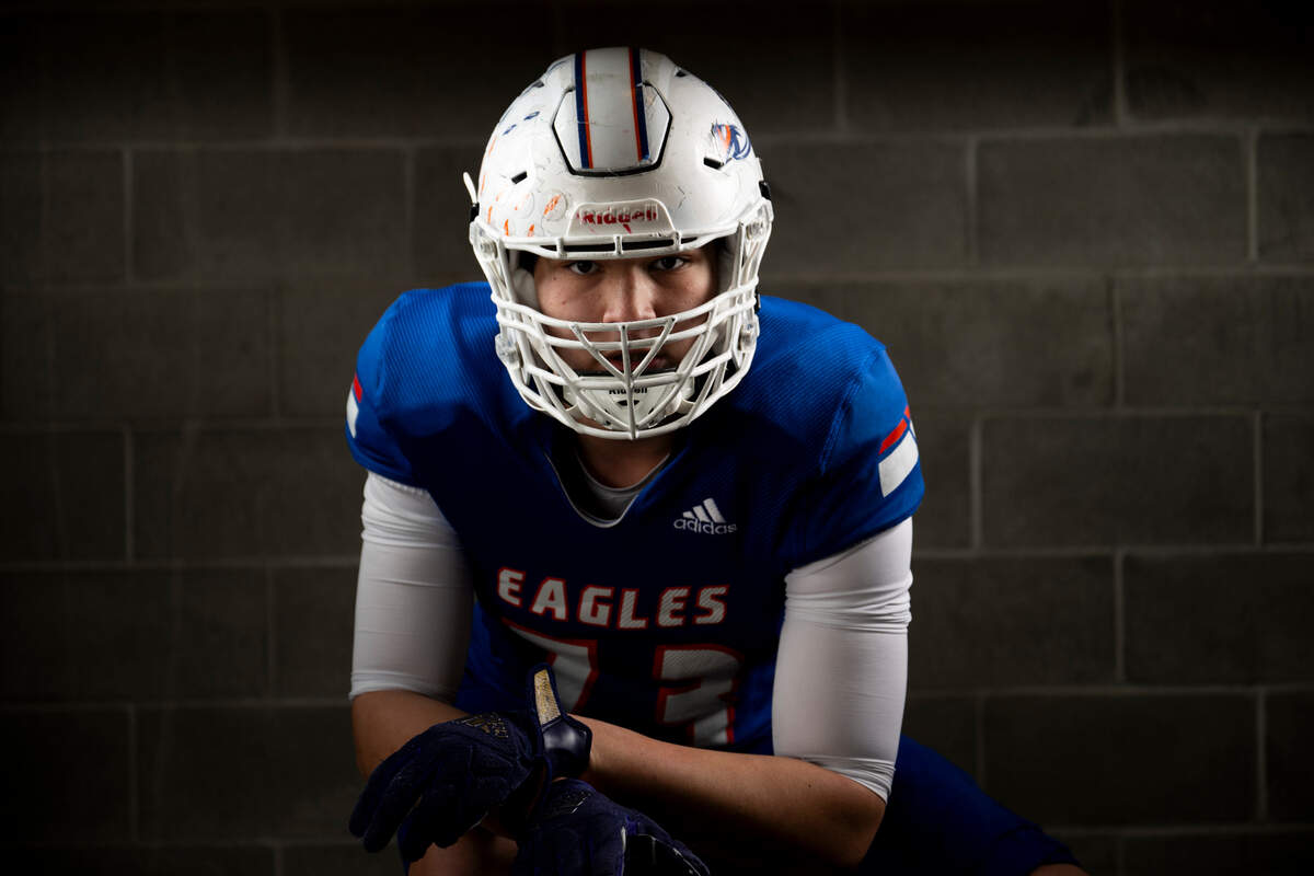 Graham-Kapowsin freshman tackle Ayden Bullinger poses for a portrait after being selected as first-team offense for The News Tribune’s 2023 All-Area football team at Mount Tahoma High School, on Sunday, Dec. 10, 2023, in Tacoma, Wash.