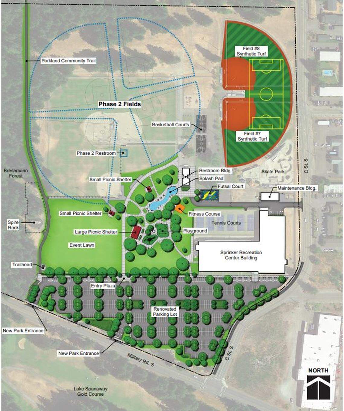 A schematic of the Sprinker Outdoor Improvement Project.