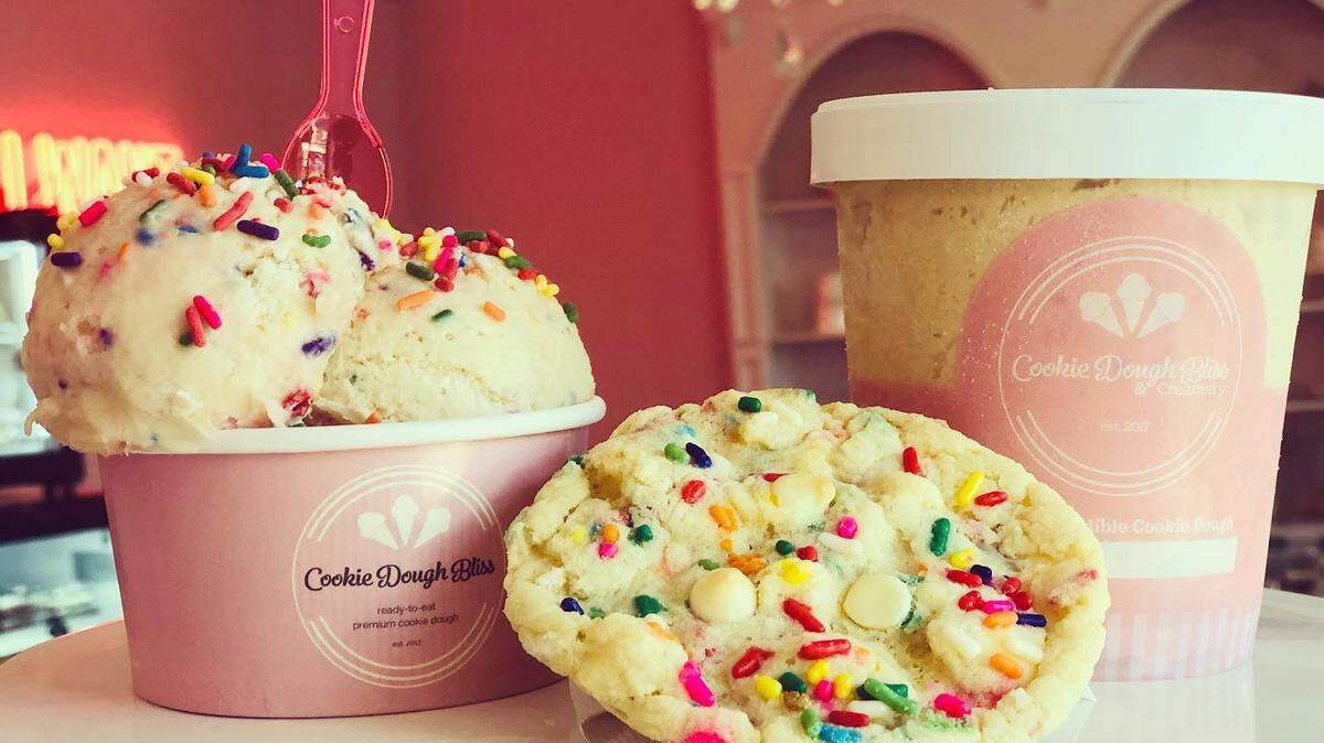 Edible cookie dough rules at Cookie Dough Bliss, a North Carolina-based franchise. An Auburn couple is opening the first location on the West Coast in Tacoma’s Stadium District.
