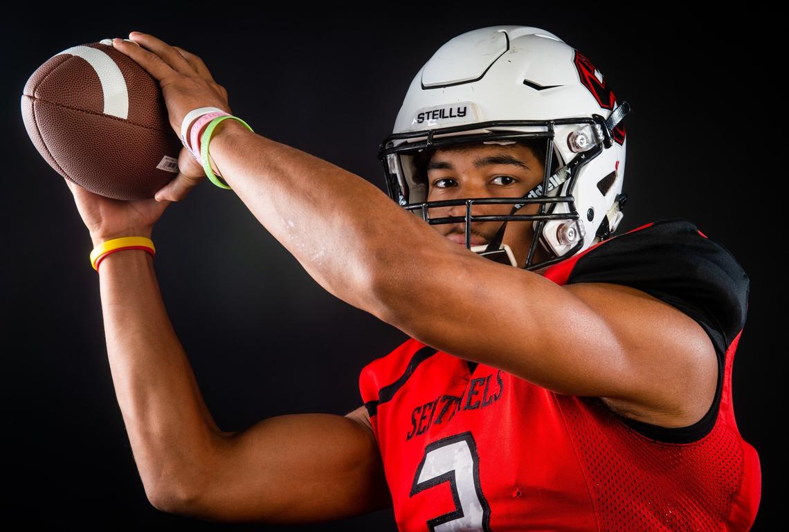 Steilacoom’s Emeka Egbuka photographed at the Tacoma News Tribune in Tacoma, Wash., on Sunday, Dec. 2, 2018.