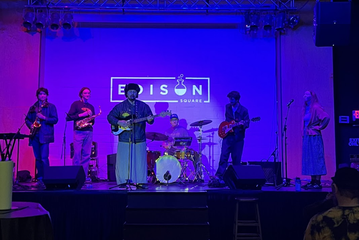 The band Jackie Tulsa performed at the April First Friday event at Edison Square in Tacoma.