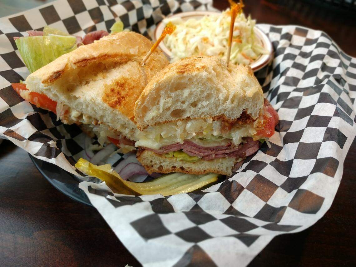 A pastrami grinder with coleslaw from Oddfellas Pub & Eatery in Tacoma.