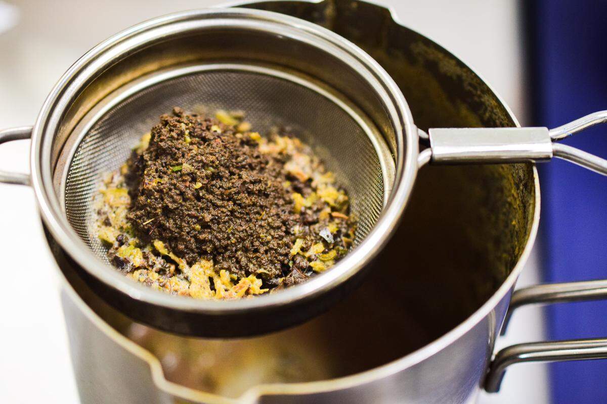 Honey Batth created the house chai with the help of her mom. Every cup is brewed to order in a stainless steel pot, carefully stirred and watched until strained into a cup.