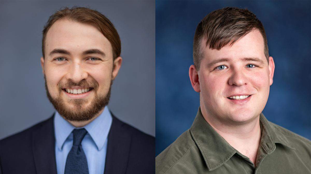 Patrick MacLeod Ammann (left) and Stephen McDuffie (right) are running for Gig Harbor City Council Position 2 in the Nov. 4, 2025 election.