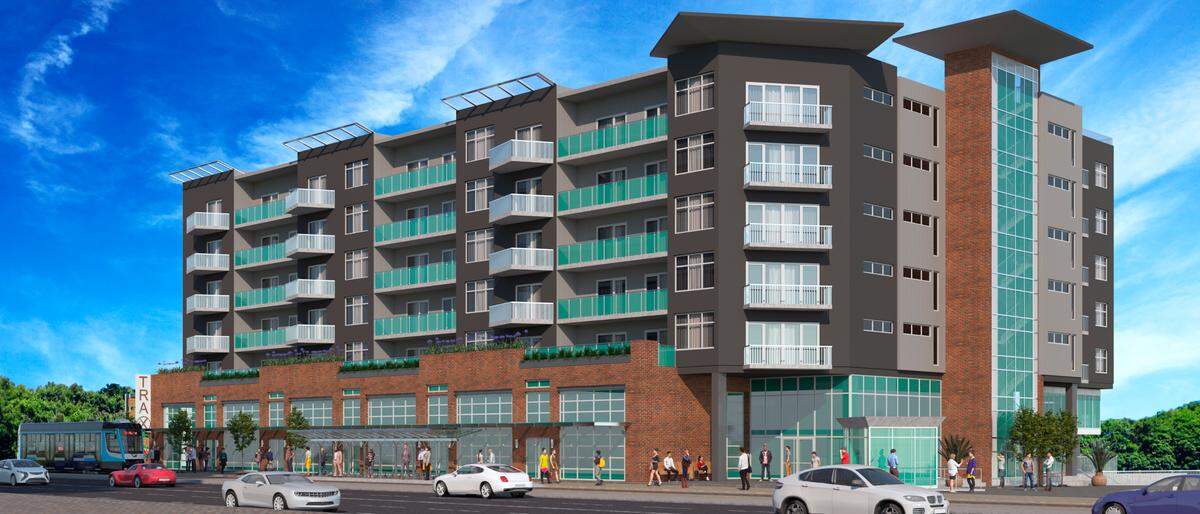 Artist’s rendering of the Trax apartments planned for 415 E. 25th St. in Tacoma.
