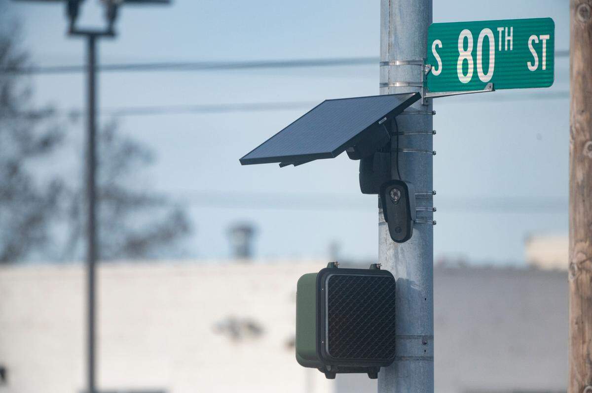 Lakewood has had 31 Flock Safety automated license plate readers active across the city since early October 2023, which Lakewood police officials say will assist authorities in catching stolen vehicles and solving other crime, Wednesday, Dec. 13, 2023, in Lakewood, Wash.