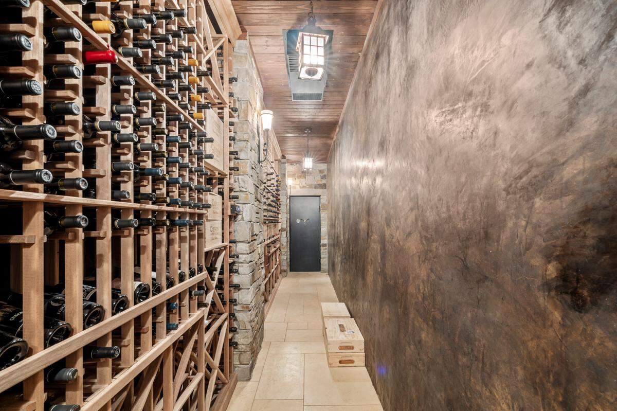 The wine cellar can hold up to 800 bottles.