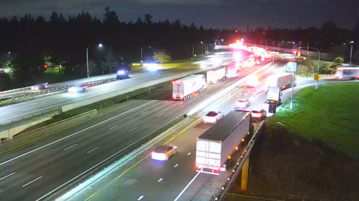 All northbound lanes of Interstate 5 near the JBLM Main Gate were closed for nearly 7 hours on March 9 after a two-vehicle crash that left one person dead and one seriously injured.