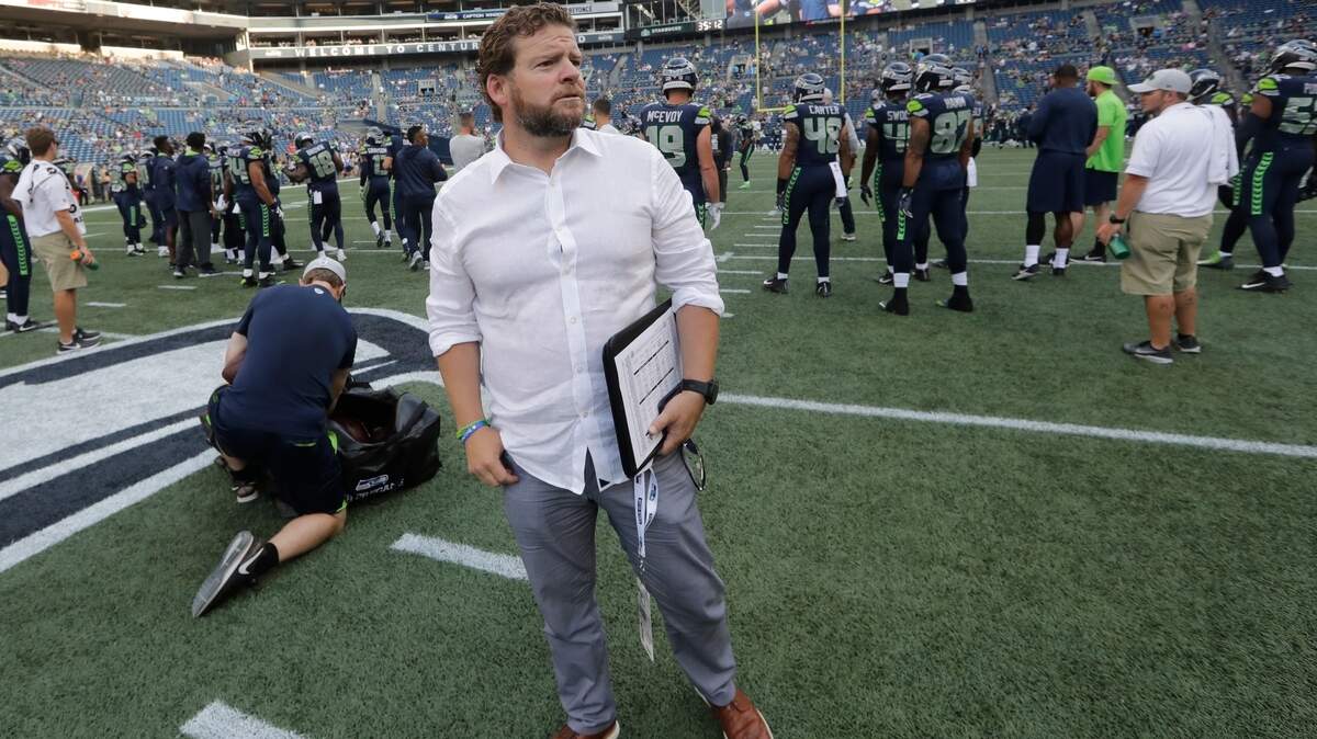 Seattle Seahawks general manager John Schneider and his staff are preparing for next week’s NFL Draft. How likely is it that they’ll trade their first-round pick? “We don’t necessarily have to go (trade) down all the time. But it’s kind of fun,” Schneider said.