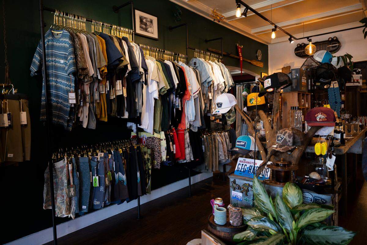 Havn NW Trade & Company has men’s and women’s clothes, gifts and other items, on Monday, July 21, 2025, in Gig Harbor, Wash.