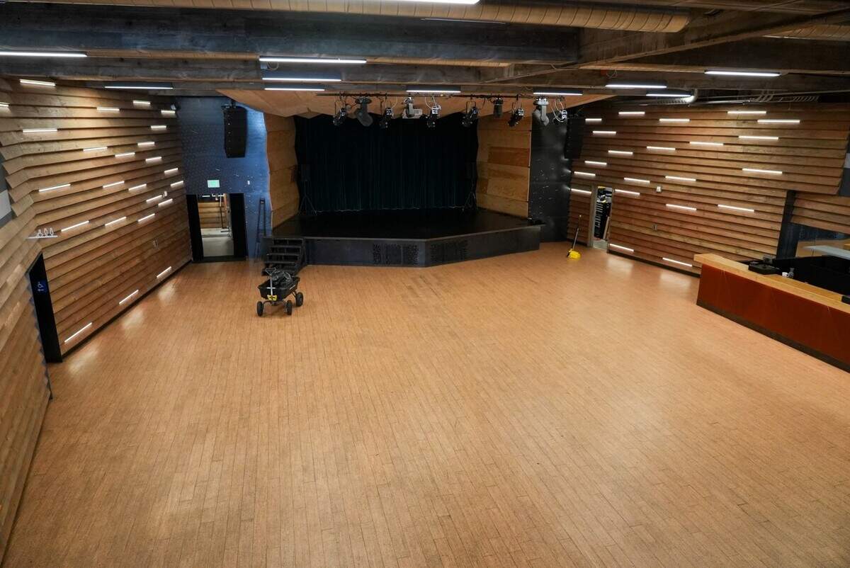 The concert hall holds 500 people. It’s one of several spaces in the 22,000-square-foot former Carpenters Union Hall, which also has a commercial kitchen, a recording studio, gallery space, a rooftop and a courtyard.