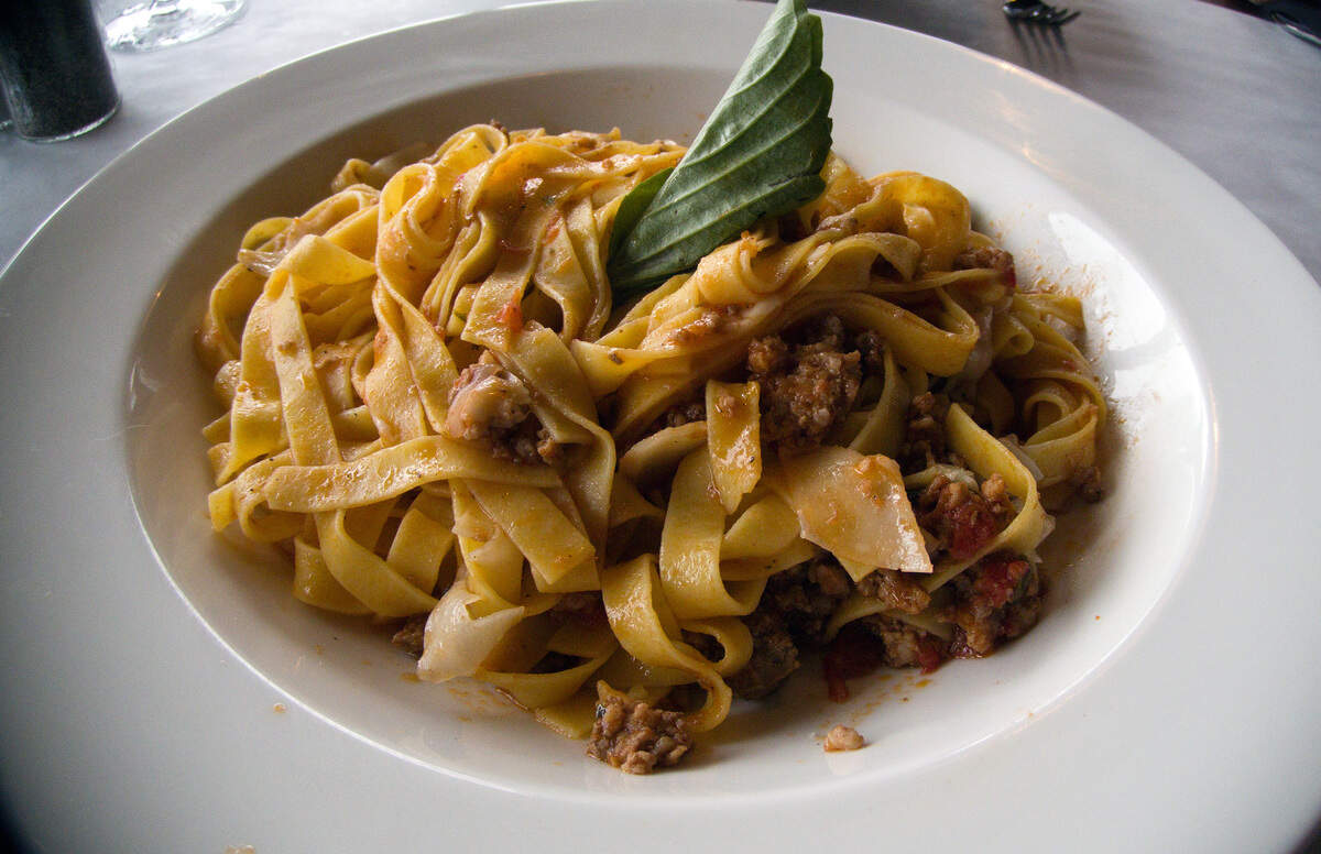 A plate of bolognese from Macaluso’s Italian Restaurant in Ruston.