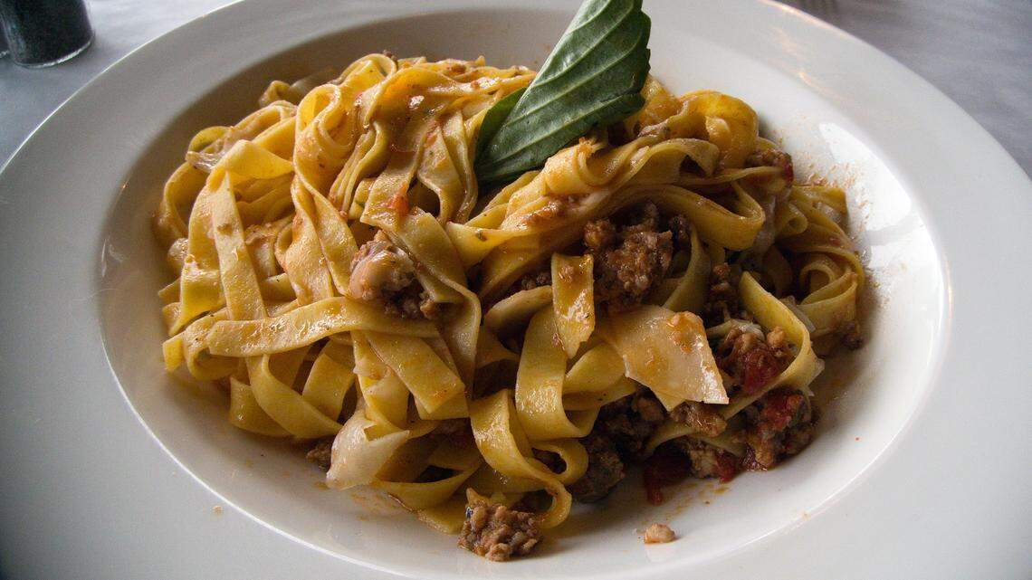 A plate of bolognese from Macaluso’s Italian Restaurant in Ruston.