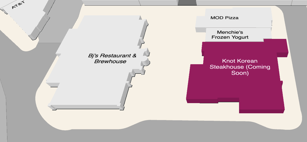 A screenshot showing the planned location for Knot Korean Steakhouse at the Tacoma Mall, as seen on the mall’s website.