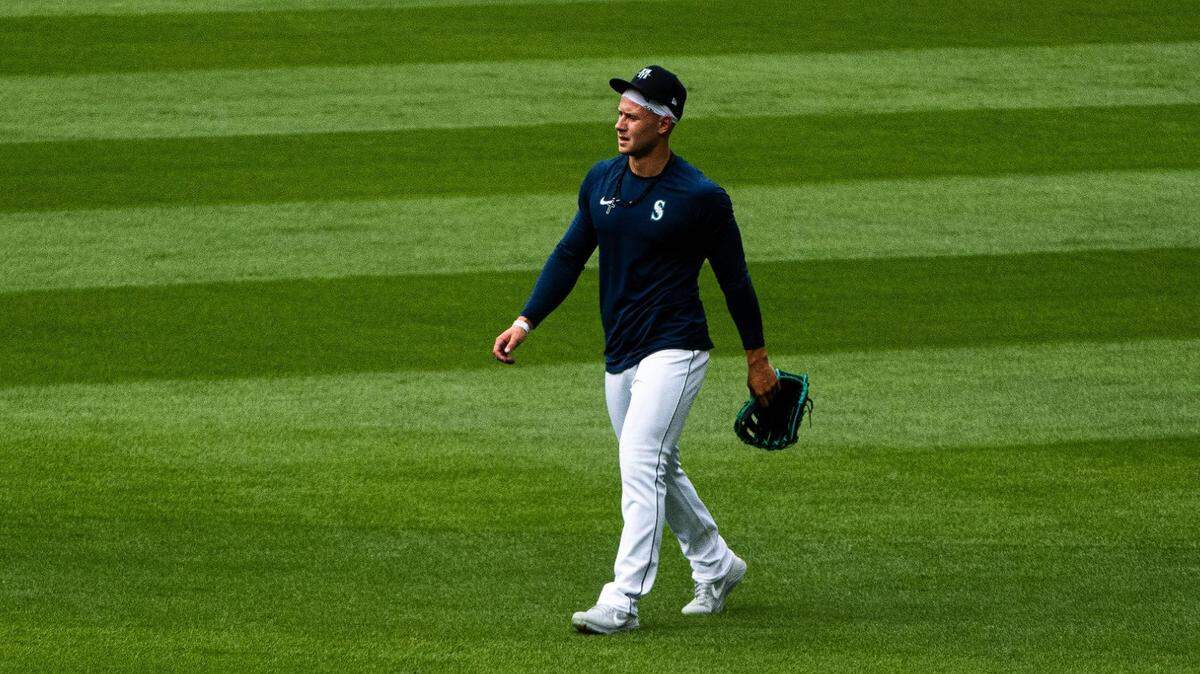 Jarred Kelenic during the Seattle Mariners Spring Training at T-Mobile Park in Seattle, Wash., on Friday, July 3, 2020.