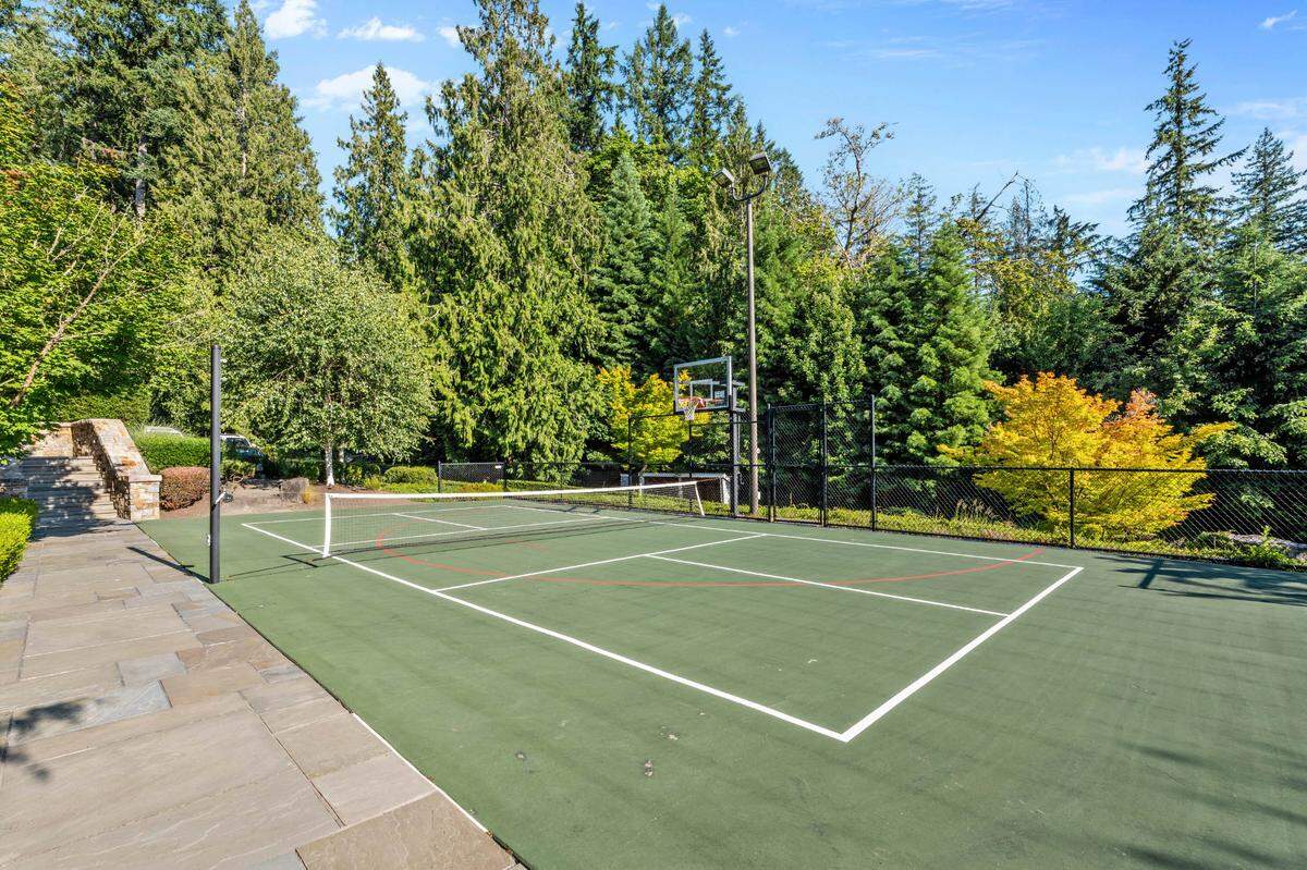 The property has a soccer field and courts for basketball and pickleball.
