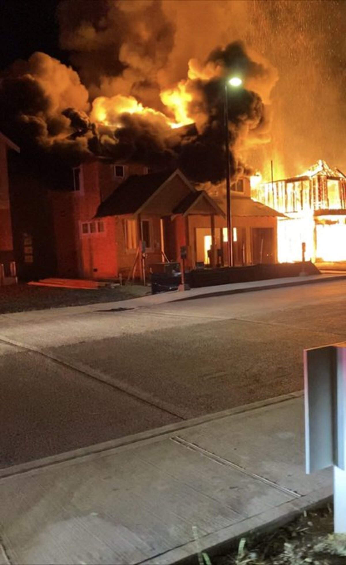Gig Harbor Fire and Medic One crews were called to the scene where two homes under construction burned on the site July 17, 2022. The homes were being built near the corner of of Hunt Street and 38th Avenue as part of The Cove development.