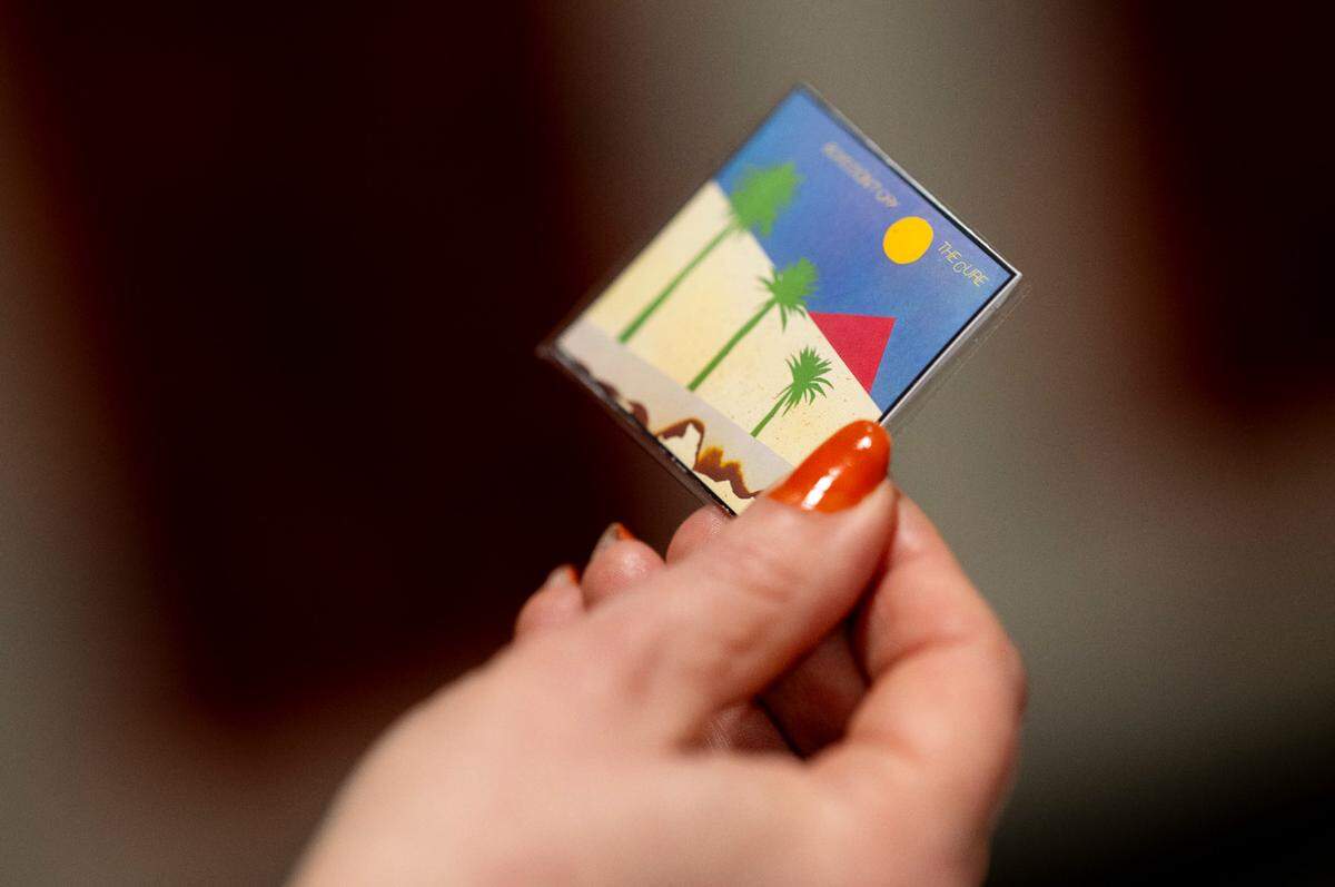 Laurie Cinotto’s Teeny Tiny Vinyl record collection in her basement, on Wednesday, April 17, 2024, in Tacoma. What started as a gift for a friend has miniaturized her passion for vinyl.