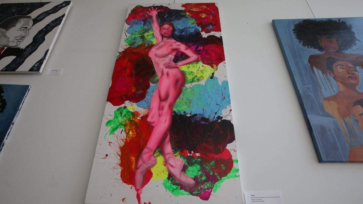 LeShawn Gamble’s artwork features ballet dancer Misty Copeland, who is known for being the first African American woman to become a principal dancer with the American Ballet Theatre in 2015.