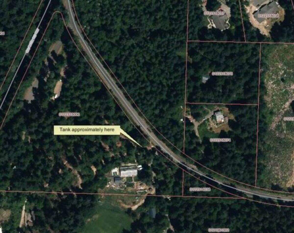 This map shows the location of a proposed 60 foot tall, concrete water tower that would support Camp Seymour of the Key Peninsula