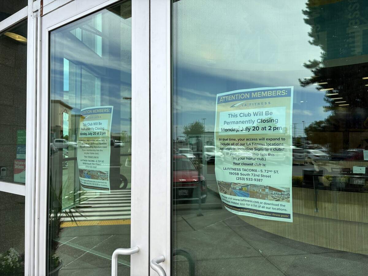 Signs were posted on the front doors Tuesday informing members of the closure.